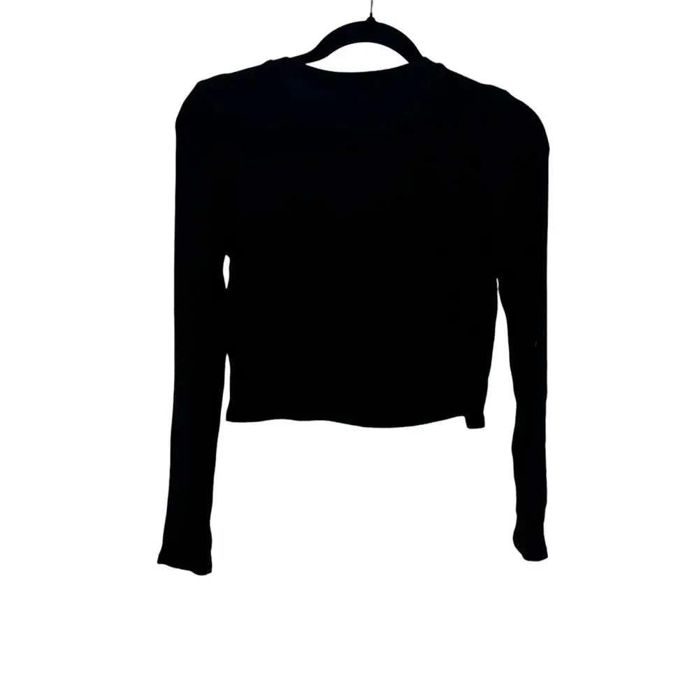 Reformation Jeans Women's Knit Long Sleeves Top Black Size S NWOT